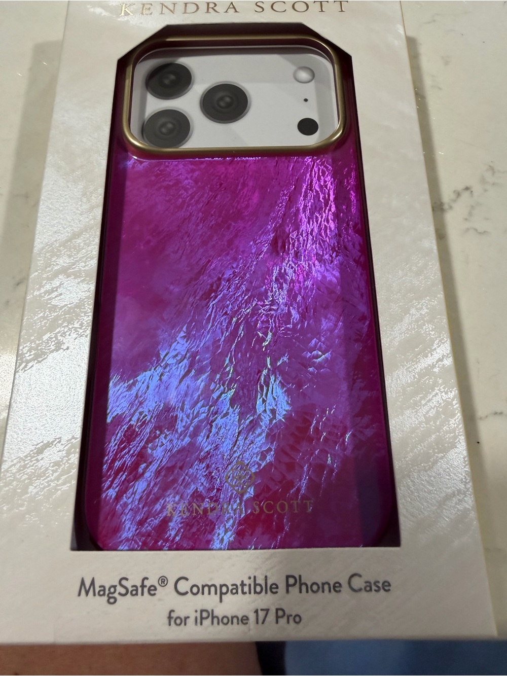 Kendra Scott Iridescent Pink and Purple MagSafe Phone Case 17 PRO